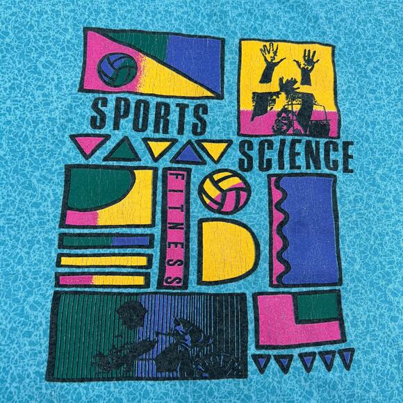 Vintage 90s Gitano Crop Graphic Tee Blue Sports Science - Picture 7 of 9